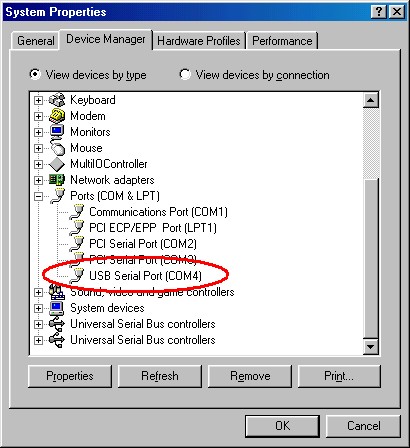 232-245 win 98 vcp device manager